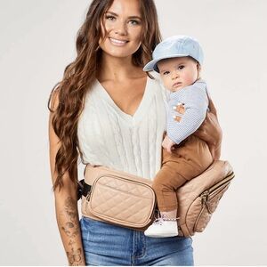 Tushbaby vegan leather quilted baby hip seat